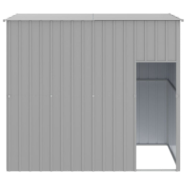 Graue Hundehütte mit Dach Brenden 214x153x181cm (verzinkter Stahl)