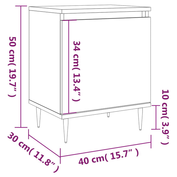 Grauer Nachttisch Tarapanel 40x30x50cm (Holz)