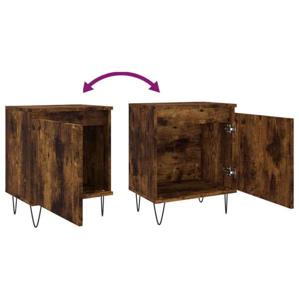 Nachttisch Trinitas, Rauch-Eiche, 40x30x50cm (Holz)