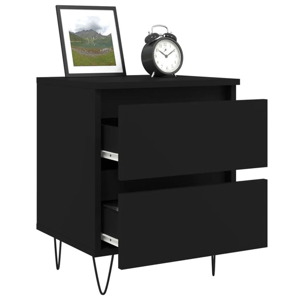 Schwarzer Nachttisch Deda 40x35x50cm (Holz)