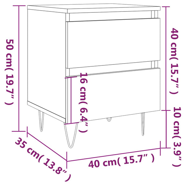 Schwarzer Nachttisch Deda 40x35x50cm (Holz)