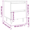 Grauer Nachttisch Deda 40x35x50cm (Holz)