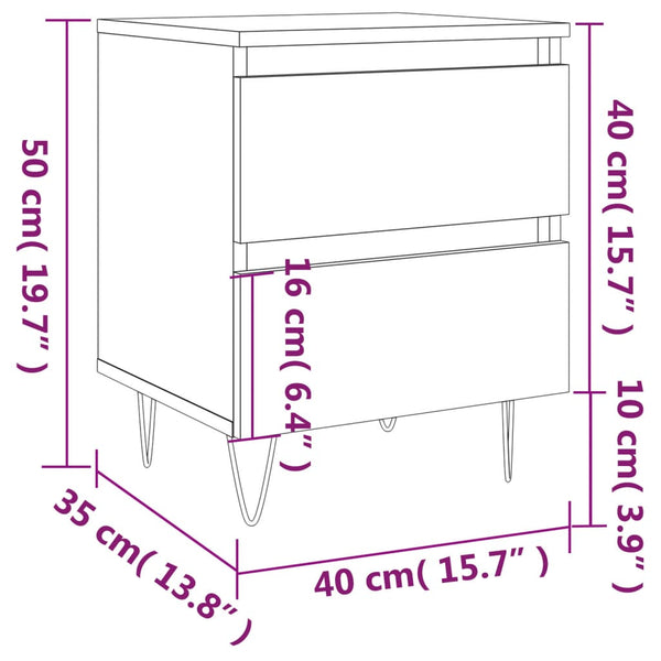 Grauer Nachttisch Deda 40x35x50cm (Holz)
