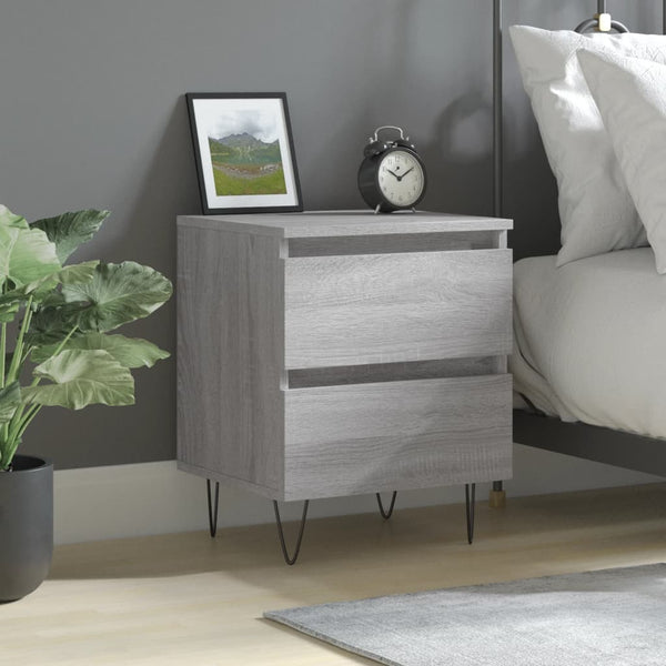 Grauer Nachttisch Deda 40x35x50cm (Holz)