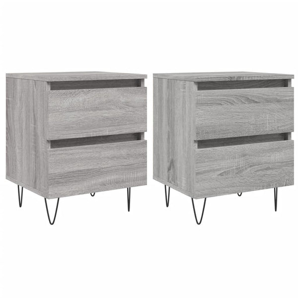 Graue Nachttische Deda 40x35x50cm (2 St. Sonoma Holz)