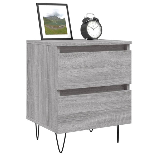 Graue Nachttische Deda 40x35x50cm (2 St. Sonoma Holz)