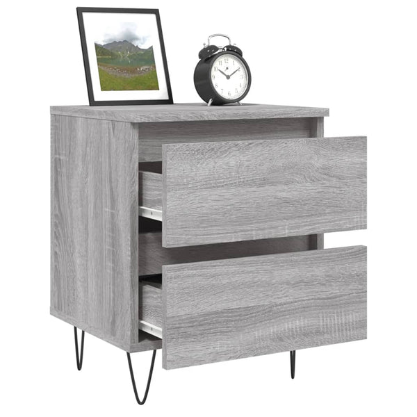 Graue Nachttische Deda 40x35x50cm (2 St. Sonoma Holz)