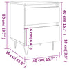 Graue Nachttische Deda 40x35x50cm (2 St. Sonoma Holz)