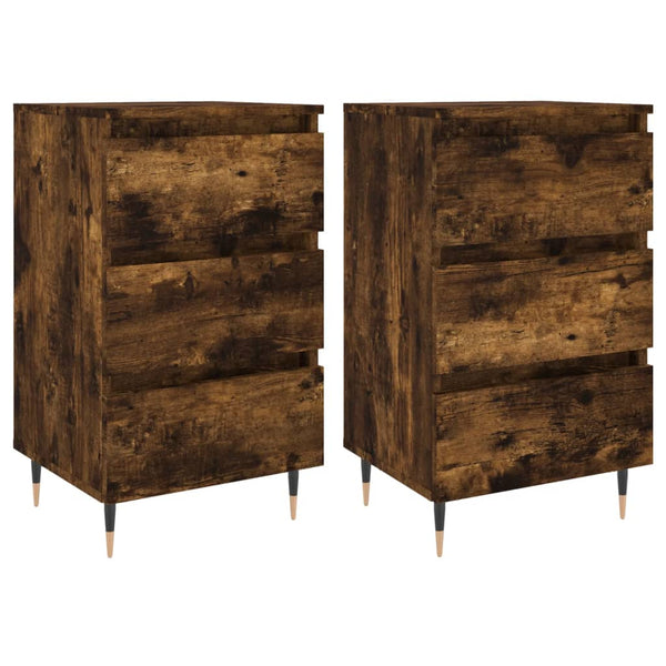Nachttische Tivadar aus Wildeiche, 40x35x69cm (2er-Set Holz)