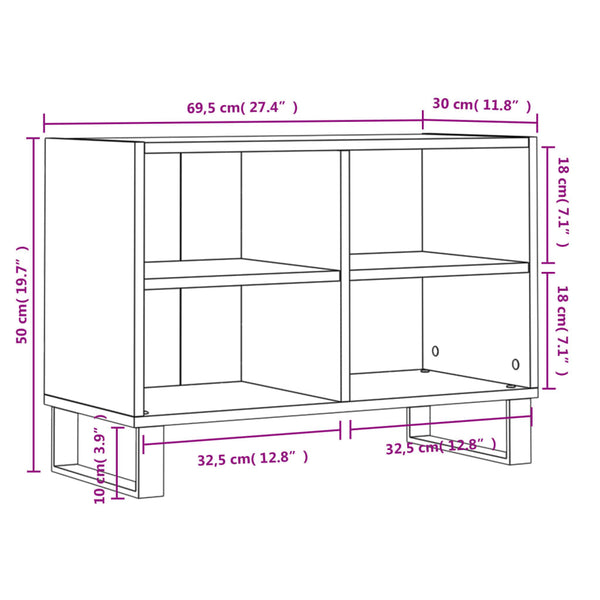 Graues TV-Möbel Imre 69,5x30x50cm (Holz)