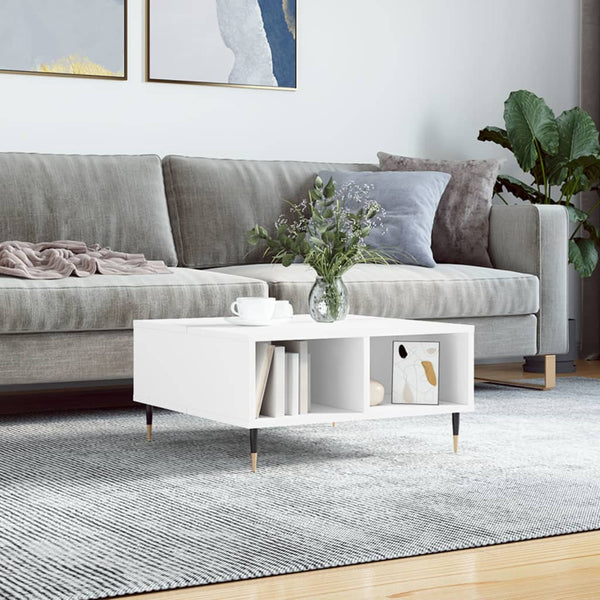 Valkoinen sohvapöytä Hardan 60x60x30cm (puinen)