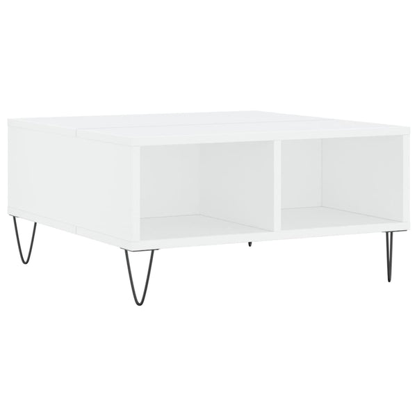 Weißer Couchtisch Menodor 60x60x30cm (Holz)