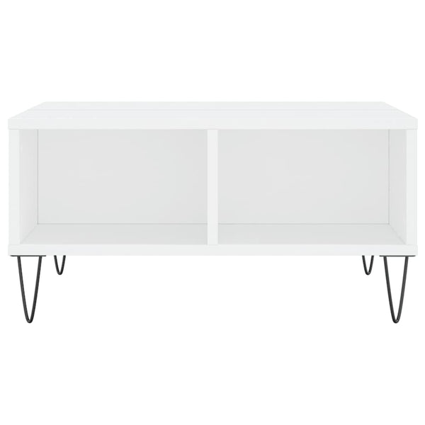 Weißer Couchtisch Menodor 60x60x30cm (Holz)