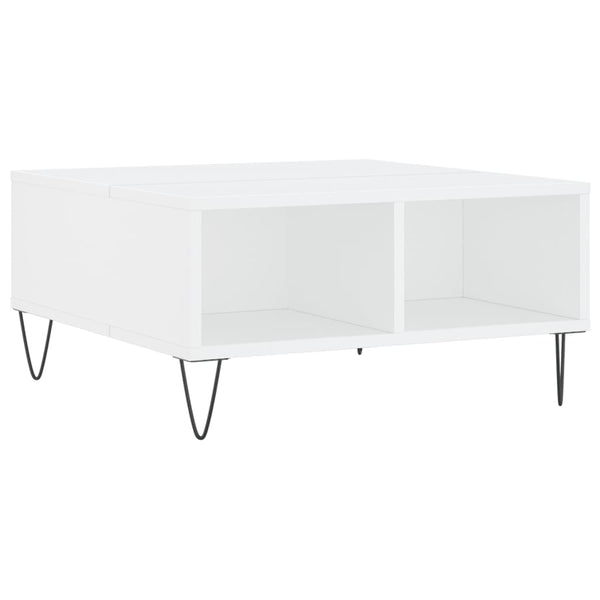 Weißer Couchtisch Menodor 60x60x30cm (Holz)