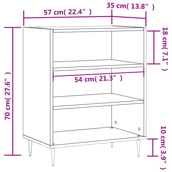 Weißes Sideboard Bratoi 57x35x70cm (Holz)