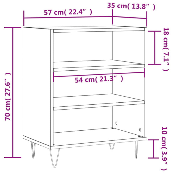 Betongraues Sideboard Bactie 57x35x70cm (Holz)