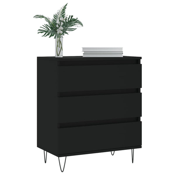 Schwarzes Sideboard Laurentina 60x35x70cm (Holz)