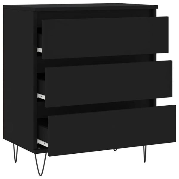 Schwarzes Sideboard Laurentina 60x35x70cm (Holz)