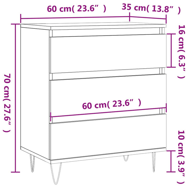 Betongraues Sideboard Laurentina 60x35x70cm (Holz)