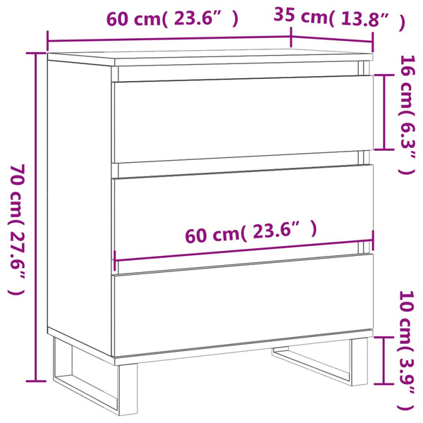Graues Sideboard Harnolt 60x35x70cm (Holz)