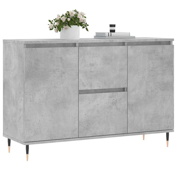 Sideboard aus Beton und Grau Mihailuc 104x35x70cm (Holz)
