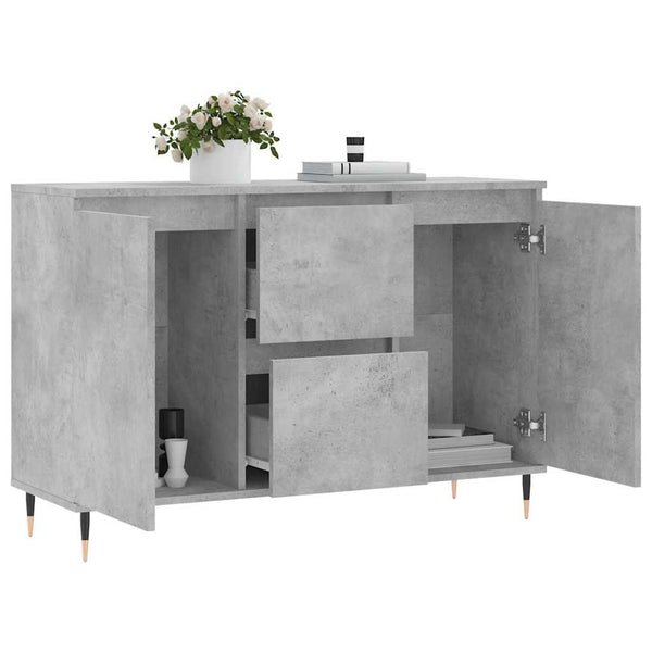 Sideboard aus Beton und Grau Mihailuc 104x35x70cm (Holz)