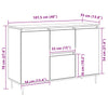 Sideboard aus Beton und Grau Mihailuc 104x35x70cm (Holz)