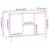 Weißes Sideboard Mehesz 104x35x70cm (Holz)