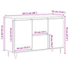Sideboard Mehesz 104x35x70cm Betongrau (Holz)