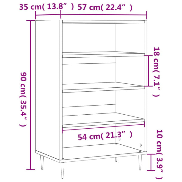 Weißer Schrank Vaima 57x35x90cm (Holz)