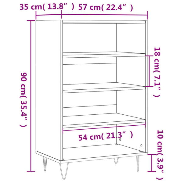 Weißer Schrank Una 57x35x90cm (Holz)