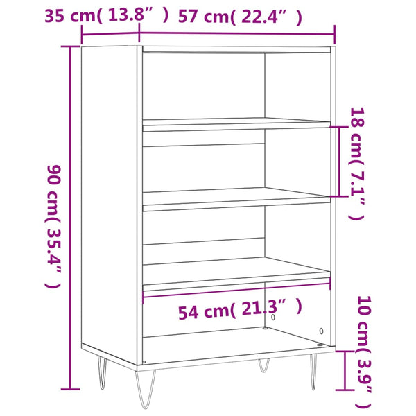 Schwarzer Schrank Una 57x35x90cm (Holz)