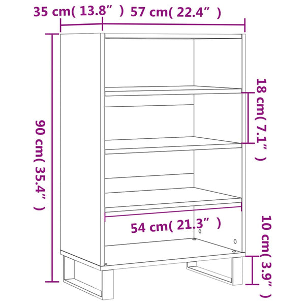 Betongrauer Schrank Nufarel 57x35x90cm (Holz)