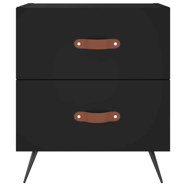 Schwarzer Nachttisch Josiah 40x35x47,5cm (2 Stück, Holz)