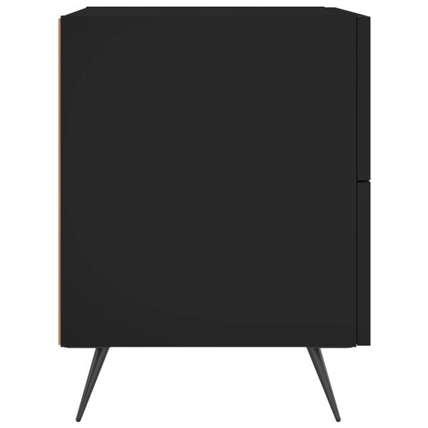 Schwarzer Nachttisch Josiah 40x35x47,5cm (2 Stück, Holz)