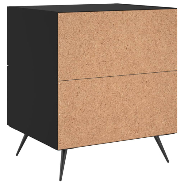 Schwarzer Nachttisch Josiah 40x35x47,5cm (2 Stück, Holz)