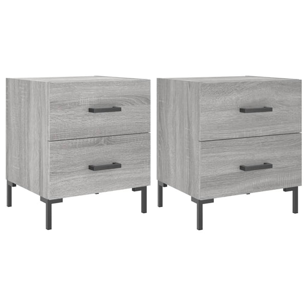 Graue Nachttische Jarret 40x35x47,5cm (2 Stk. Sonoma-Holz)