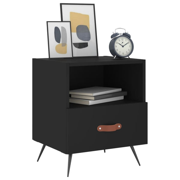 Schwarze Nachttische Muftah 40x35x47,5cm (2er-Set Holz)