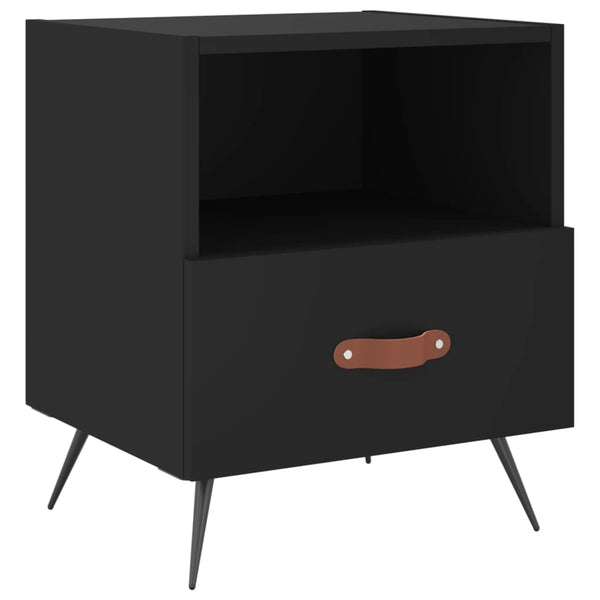 Schwarze Nachttische Muftah 40x35x47,5cm (2er-Set Holz)