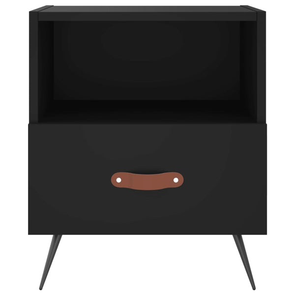 Schwarze Nachttische Muftah 40x35x47,5cm (2er-Set Holz)