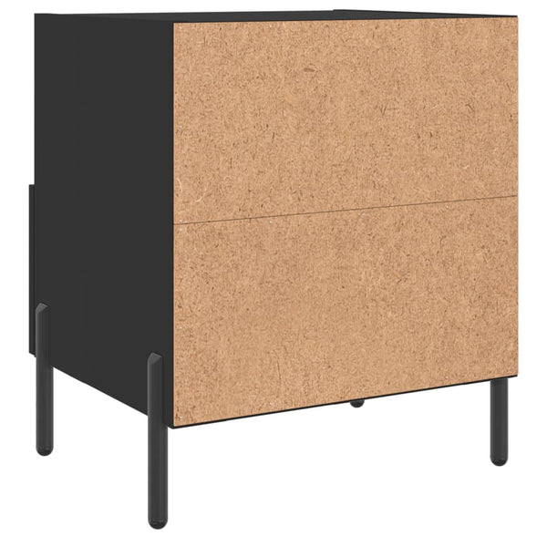 Nachttische Kristijan, schwarz, 40x35x47,5 cm (2er-Set aus Holz)