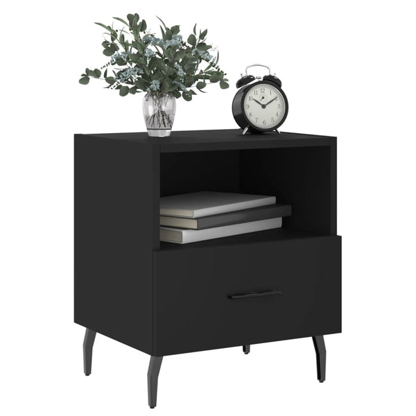Schwarze Nachttische Lotita 40x35x47,5cm (2 Stück Holz)