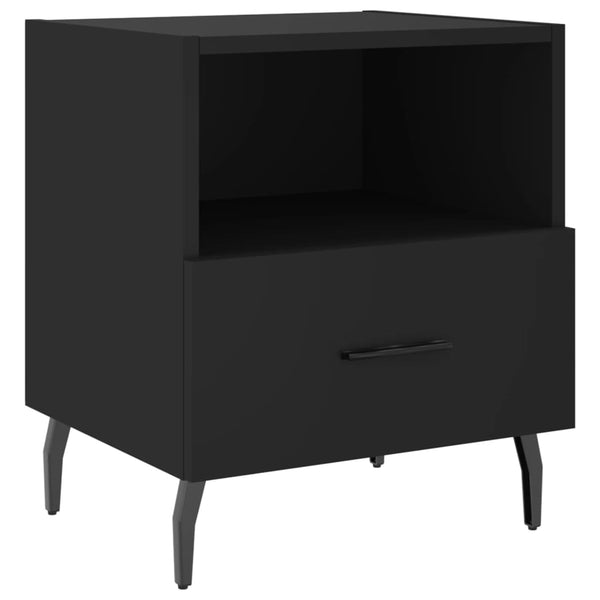 Schwarze Nachttische Lotita 40x35x47,5cm (2 Stück Holz)