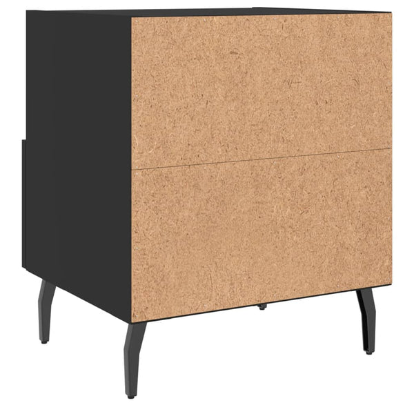 Schwarze Nachttische Lotita 40x35x47,5cm (2 Stück Holz)