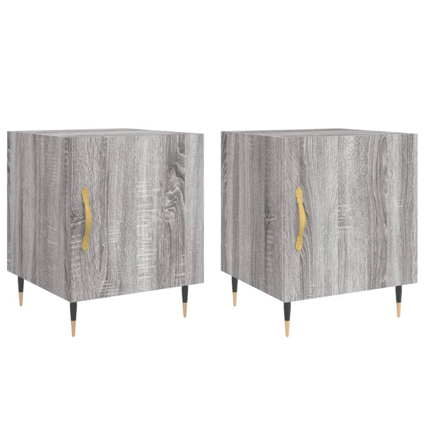 Graue Nachttische Signa 40x40x50cm (2 St. Sonoma-Holz)