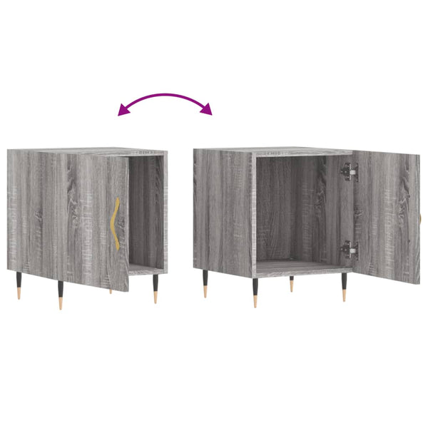 Graue Nachttische Signa 40x40x50cm (2 St. Sonoma-Holz)