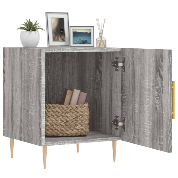 Grauer Nachttisch Penar 40x40x50cm (Holz)