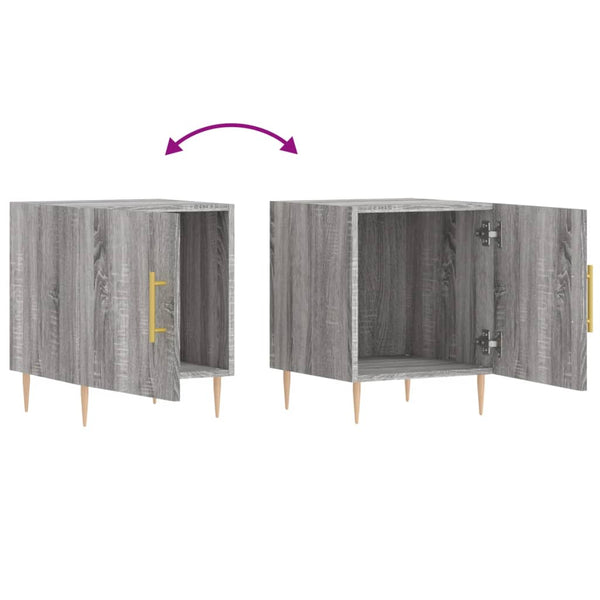 Grauer Nachttisch Penar 40x40x50cm (Holz)