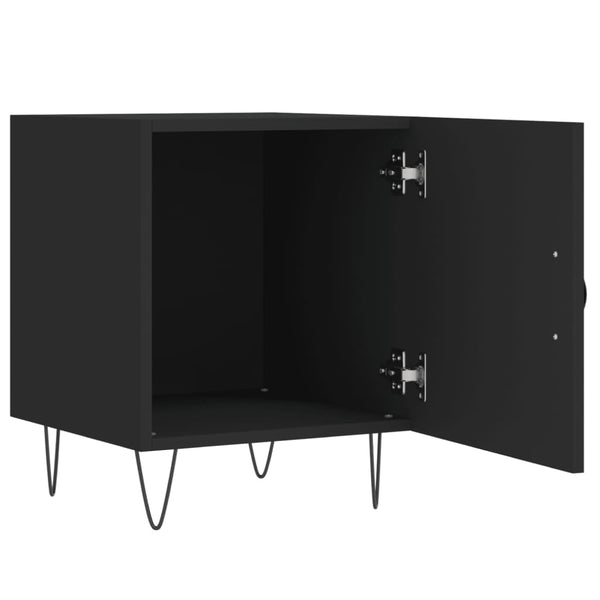 Schwarze Nachttische Panfir 40x40x50cm (2 Stück, Holz)