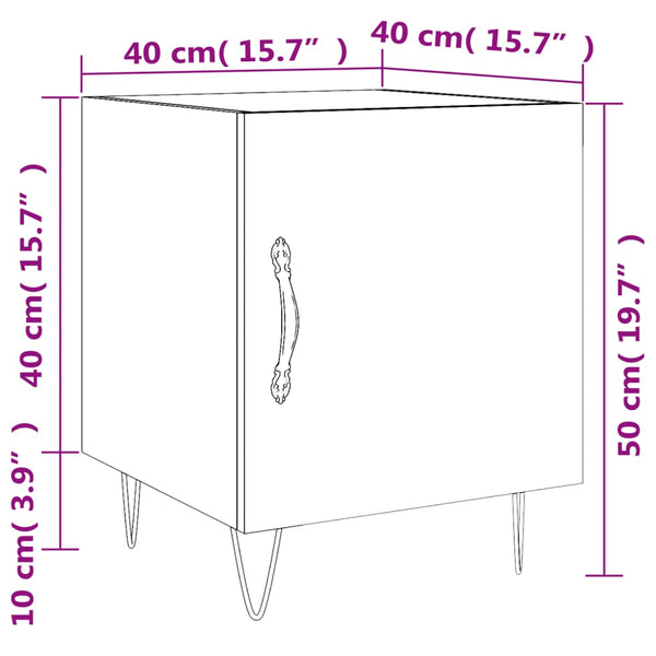 Grauer Nachttisch Panfir 40x40x50cm (Holz)